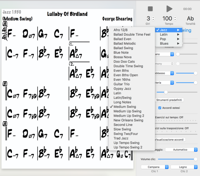 ireal pro jazz standard charts