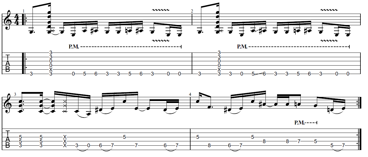 tab main riff get the funk out