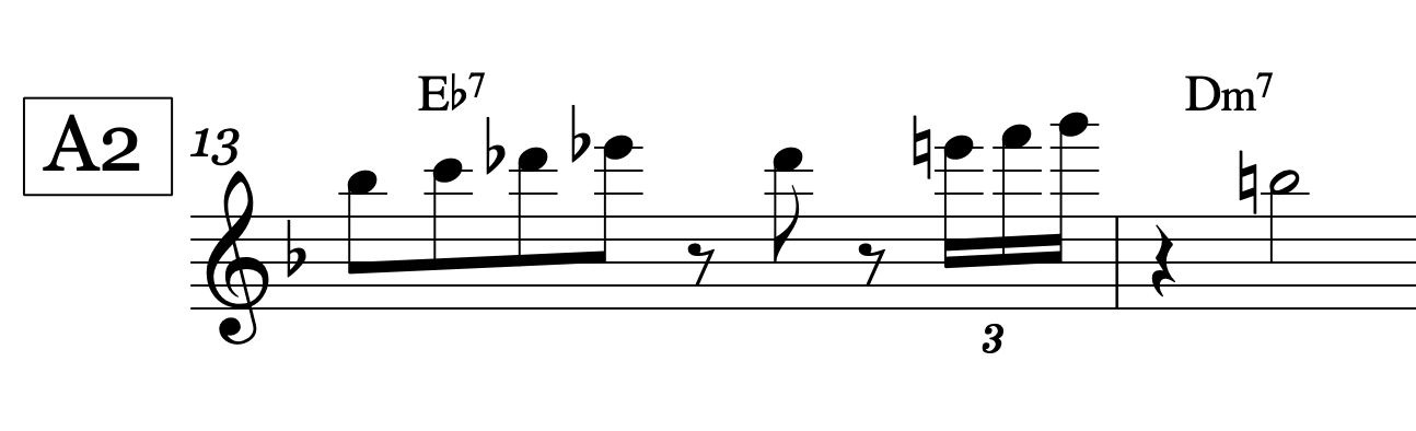 Atterraggio su nota modale per D dorian